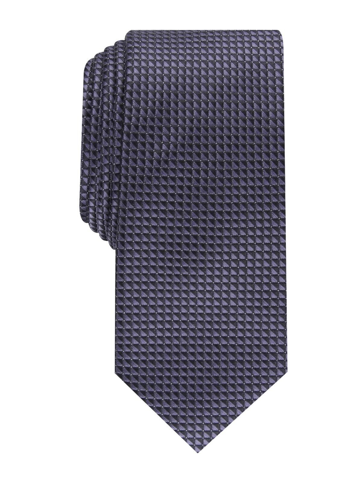 Alfani Men&#39;s Butler Mini Black Silk Blend Slim Neck Tie Black B4HP - $9.95
