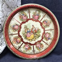 Vintage Daher Decorated Tin Ware Courting Lovers England 12.5” Diameter - £6.99 GBP