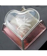 glass mirror bird figure on heart shaped glass - £23.07 GBP