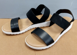Kensie Womens Sandals Black Platform Memory Foam Sling Back Comfortable Size 8.5 - £13.52 GBP