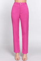 High Waist Straight Pants, Women Trouser, Pink Pants For Women - £26.77 GBP+