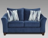 Roundhill Furniture Camero Fabric Pillowback Loveseat, Navy Blue - $1,412.99