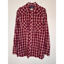 1980s Wrangler Western Shirts White Red Plaid Cowboy Rodeo Pearl Snap Sh... - $32.00