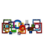 Geometric Contemporary Modern Abstract Wood and Metal Wall Sculpture - by Art69 - $949.99