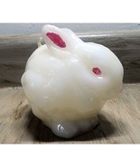 Vintage White Bunny Rabbit Candle Pink Ears Eyes &amp; Nose Easter Spring Decor - €6,09 EUR