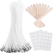 Bulk 6 Inch Candle Wicks 100 Pcs with Wick Stickers Centering Device for  - $17.19