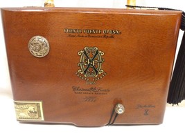 Rare Wood Handbag Cigar Box With Bamboo Handle Purse Chateau de la Fuente Opusx - £76.03 GBP