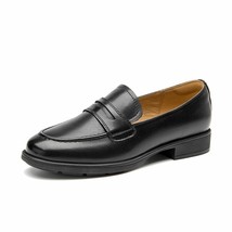 Penny Loafers Women Genuine Cow Leather Round Toe Flats Slip-on Retro Vintage La - £115.81 GBP