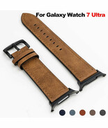 Leather Band for Samsung Galaxy Watch 7 Ultra  Gapless Strap - $37.03 CAD