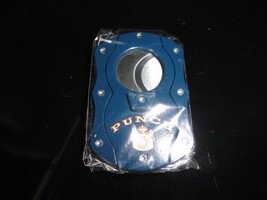 Colibri Punch Cigar Cutter Stainless Steel Double Guillotine Blue NIB image 4