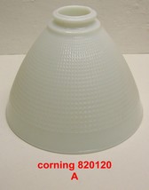 vintage Corning waffle pattern cone lamp shade milk glass A - $23.95