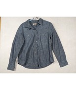 Lands End Canvas Button-Up Chambray Shirt Size 14 100% Cotton - $14.68