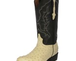 Mens Off White Western Wear Cowboy Boots Real Ostrich Quill Skin J Toe - $289.99