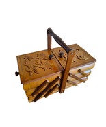 Small wooden sewing box, carved sewing caddy, jewellery box for her, nee... - £87.81 GBP