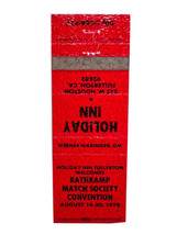 1978 RMS Convention Holiday Inn Fullerton California Matchbook Cover Matchbox - £3.89 GBP