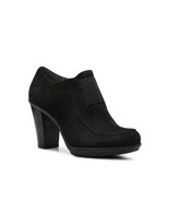 Liz Claiborne Yvonne Womens Black Suede Leather Heels Booties Shoes 10 M - £16.75 GBP