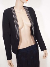 Michael Kors MH31E164G5 Womens Black Studded Lined Suit Coat Jacket Blazer 4 - £42.77 GBP