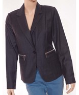 Michael Kors Derby Womens Grey Wool Lined 1 Button Suit Jacket Blazer 10 - £42.70 GBP