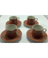 Georges Briard Imperial Brocade Floral Porcelain Demitasse Cup Set of 4 ... - $526.30 MXN