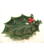 LEFTON&#39;S GREEN HOLLY CHRISTMAS SPOON REST VINTAGE - £14.15 GBP