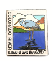 VTG Blue Heron Bird Colorado River Bureau Of Land Management Enamel Pin ... - £10.10 GBP