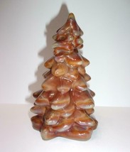 Mosser Glass Caramel Slag Swirl 5.5&quot; Medium Christmas Tree Figurine USA! - £24.55 GBP