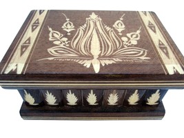 Hungarian puzzle secret box for valuables, jewelry Hidden Compartment Brown - £54.43 GBP