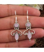 925 Sterling Silver Rose Quartz Gemstone Handmade Designer Earring - $30.95 CAD