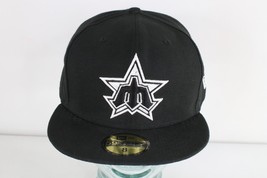 New New Era Cooperstown Seattle Mariners Baseball Fitted Hat Cap Black Size 8 - £39.65 GBP