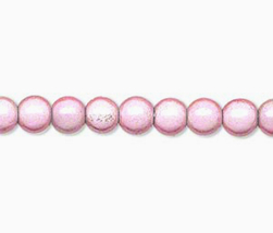 6mm Acrylic Round Beads, Wonder Pink, luminous 16in strand, 70 plastic - $2.50