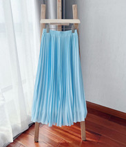 Mid-Length - Pleated Chiffon Skirt - Brown - Custom Plus Size by Dressromantic image 6