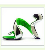 Silver Padded Mojito Swirl Wrap Open Toe Sole-less High Heel Pumps - £160.70 GBP