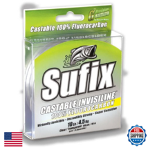 Sufix Invisiline Casting Fluorocarbon Fishing Line 100 yds - 10lb Clear - $30.73