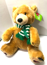 Be Jolly 16&quot; Plush Brown Christmas Bear With Scarf NEW - £7.82 GBP