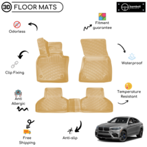 Custom Molded Rubber Floor Mat for Bmw X6 2015 - 2019 Beige - $93.95