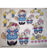 Daisy Kingdom Bunnies with Chicks in Wagons Fabric Cotton Quilting, Craf... - £7.97 GBP