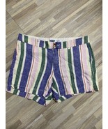 Old Navy Shorts Women&#39;s Size 8 Multicolor Striped Linen Shorts Beach 4 I... - €8,10 EUR