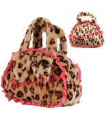 Faux Fur Leopard Travel Cosmetic Bag Organizer Hand Makeup Pouch Toiletr... - £31.92 GBP