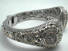 Large Designer Inspired Antique Design  Bangle Bracelet - £119.90 GBP