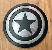 Captain America Metal Wall Art Black &amp; Silver Matte 11&quot; x 11&quot; - £30.45 GBP