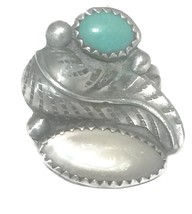 Vintage Turquoise MOP Sterling Silver Southwest Tribal Ring Size 6.25 6.8g  - £45.89 GBP