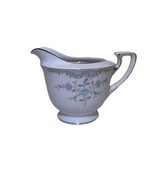 Phoebe By Narumi Discontinued Creamer Blue Flowers Silver Trim Brown Japan - $9.50