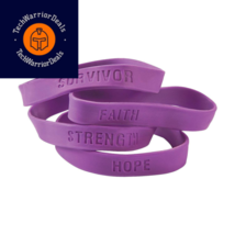 Pancreatic Cancer Support Silicone Purple Bracelets with 8 inch circ,  - £12.84 GBP