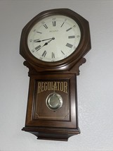 Bulova Ashford Chiming Regulator Walnut Wood Wall Clock  25” X  13” X  4.5” - £102.26 GBP