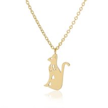 Cat Necklace For Women Stainless Steel Animal Pendant Necklace Vintage Aesthetic - £19.98 GBP