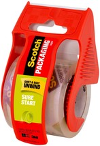 Scotch Sure Start Shipping Packaging Tape W/Dispenser 1.88&quot;X800&quot; Clear - $12.94