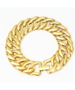 Monet Signed 1960&#39;s Polished Gold Tone Link Chain Bracelet 7.5&quot; - $48.99
