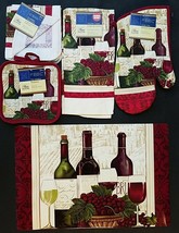 Kitchen Linen & Placemats Triple Wine & Grapes Theme, Select: Item(s) - £5.19 GBP - £13.41 GBP