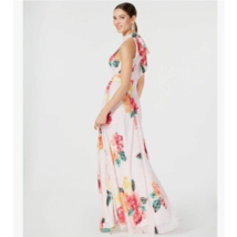 LAUNDRY by SHELLI SEGAL Blooming Floral Halter Chiffon Maxi Dress NWOT 4 - £15.87 GBP