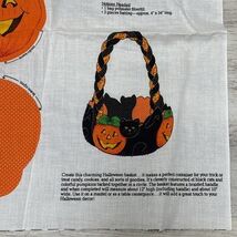 Cranston Cut Sew Jack O Lantern Basket Fabric Panel Black Cat Halloween ... - $11.50